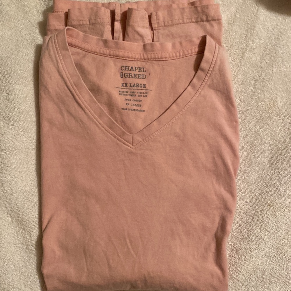 Pink V-Neck Short Sleeve Tee - Picture 5 of 6